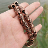 Maxbell 5x24x Norse Viking Runes Bead Vintage Style Metal for Bracelets Pendant Crafts