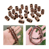 Maxbell 2x24x Norse Viking Runes Bead Vintage Style Metal for Bracelets Pendant Crafts