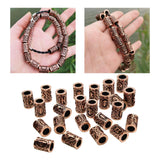 Maxbell 6x24x Norse Viking Runes Bead Vintage Style Metal for Bracelets Pendant Crafts