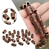 Maxbell 3x24x Norse Viking Runes Bead Vintage Style Metal for Bracelets Pendant Crafts