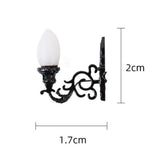 5 x Miniature Model Wall Lamps Toys for DIY Dollhouse Decoration Kids Black