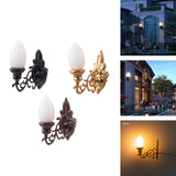 5 x Miniature Model Wall Lamps Toys for DIY Dollhouse Decoration Kids Black