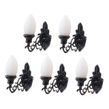 5 x Miniature Model Wall Lamps Toys for DIY Dollhouse Decoration Kids Black