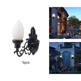 5 x Miniature Model Wall Lamps Toys for DIY Dollhouse Decoration Kids Black