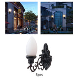 5 x Miniature Model Wall Lamps Toys for DIY Dollhouse Decoration Kids Black