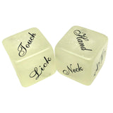 Maxbell 2x Luminous Dices 2.5cm Love Game Toys for Valentine'S Day Couple Gift