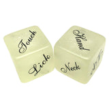 Maxbell 2x Luminous Dices 2.5cm Love Game Toys for Valentine'S Day Couple Gift