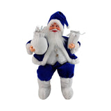 Maxbell Santa Claus Figure with Gift Bag and Presents for Holiday Office Decoration Blue