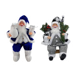 Maxbell Santa Claus Figure with Gift Bag and Presents for Holiday Office Decoration Blue