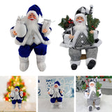 Maxbell Santa Claus Figure with Gift Bag and Presents for Holiday Office Decoration Blue