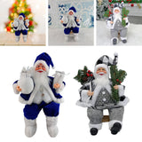 Maxbell Santa Claus Figure with Gift Bag and Presents for Holiday Office Decoration Blue
