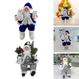 Maxbell Santa Claus Figure with Gift Bag and Presents for Holiday Office Decoration Blue
