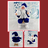 Maxbell Santa Claus Figure with Gift Bag and Presents for Holiday Office Decoration Blue