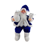 Maxbell Santa Claus Figure with Gift Bag and Presents for Holiday Office Decoration Blue