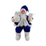 Maxbell Santa Claus Figure with Gift Bag and Presents for Holiday Office Decoration Blue