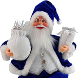 Maxbell Santa Claus Figure with Gift Bag and Presents for Holiday Office Decoration Blue