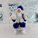 Maxbell Santa Claus Figure with Gift Bag and Presents for Holiday Office Decoration Blue