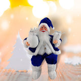 Maxbell Santa Claus Figure with Gift Bag and Presents for Holiday Office Decoration Blue