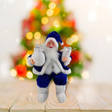 Maxbell Santa Claus Figure with Gift Bag and Presents for Holiday Office Decoration Blue