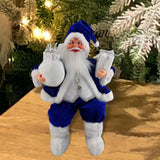 Maxbell Santa Claus Figure with Gift Bag and Presents for Holiday Office Decoration Blue
