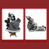 Maxbell Santa Claus Figure with Gift Bag and Presents for Holiday Office Decoration Gray