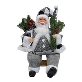 Maxbell Santa Claus Figure with Gift Bag and Presents for Holiday Office Decoration Gray