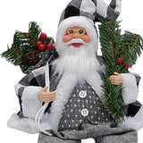 Maxbell Santa Claus Figure with Gift Bag and Presents for Holiday Office Decoration Gray