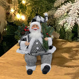 Maxbell Santa Claus Figure with Gift Bag and Presents for Holiday Office Decoration Gray