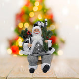 Maxbell Santa Claus Figure with Gift Bag and Presents for Holiday Office Decoration Gray