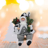 Maxbell Santa Claus Figure with Gift Bag and Presents for Holiday Office Decoration Gray