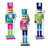 Maxbell Nutcracker Soldier Durable 38cm Style Figurines Creative for Desk Shelves Blue