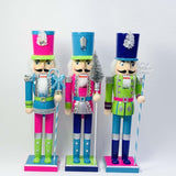 Maxbell Nutcracker Soldier Durable 38cm Style Figurines Creative for Desk Shelves Blue