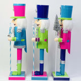 Maxbell Nutcracker Soldier Durable 38cm Style Figurines Creative for Desk Shelves Blue