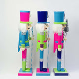 Maxbell Nutcracker Soldier Durable 38cm Style Figurines Creative for Desk Shelves Blue