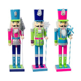 Maxbell Nutcracker Soldier Durable 38cm Style Figurines Creative for Desk Shelves Blue