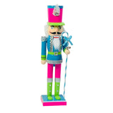 Maxbell Nutcracker Soldier Durable 38cm Style Figurines Creative for Desk Shelves Blue