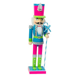 Maxbell Nutcracker Soldier Durable 38cm Style Figurines Creative for Desk Shelves Blue