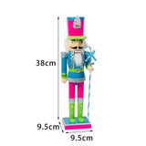 Maxbell Nutcracker Soldier Durable 38cm Style Figurines Creative for Desk Shelves Blue