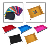 Maxbell Folding Dice Tray Set Flannel Reinforced Bottom Rectangle for Board Games Flannel Red