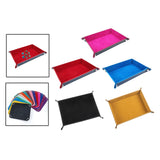 Maxbell Folding Dice Tray Set Flannel Reinforced Bottom Rectangle for Board Games Flannel Red