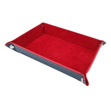 Maxbell Folding Dice Tray Set Flannel Reinforced Bottom Rectangle for Board Games Flannel Red
