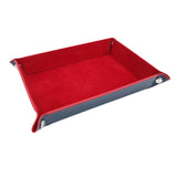 Maxbell Folding Dice Tray Set Flannel Reinforced Bottom Rectangle for Board Games Flannel Red