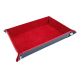 Maxbell Folding Dice Tray Set Flannel Reinforced Bottom Rectangle for Board Games Flannel Red