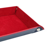 Maxbell Folding Dice Tray Set Flannel Reinforced Bottom Rectangle for Board Games Flannel Red