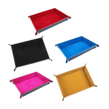 Maxbell Folding Dice Tray Set Flannel Reinforced Bottom Rectangle for Board Games Flannel Red