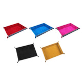 Maxbell Folding Dice Tray Set Flannel Reinforced Bottom Rectangle for Board Games Flannel Red