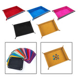 Maxbell Folding Dice Tray Set Flannel Reinforced Bottom Rectangle for Board Games Flannel Red