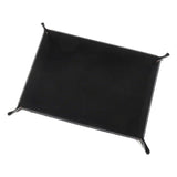Maxbell Folding Dice Tray Set Flannel Reinforced Bottom Rectangle for Board Games Flannel Black
