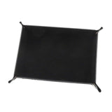 Maxbell Folding Dice Tray Set Flannel Reinforced Bottom Rectangle for Board Games Flannel Black