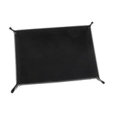 Maxbell Folding Dice Tray Set Flannel Reinforced Bottom Rectangle for Board Games Flannel Black